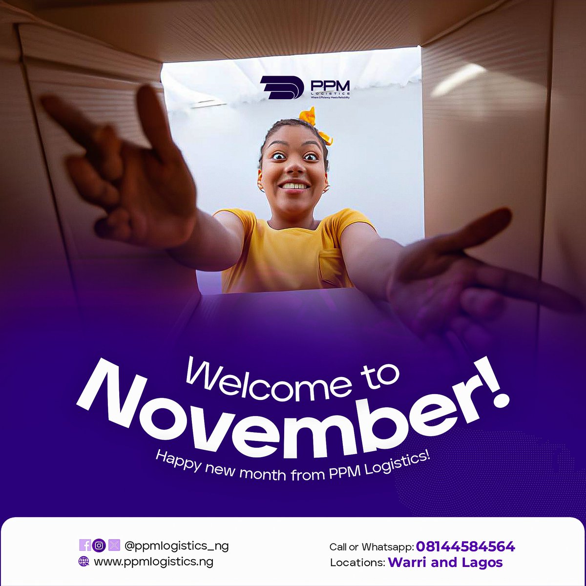 ppmlogistics_ng's tweet photo. Welcome to a new month filled with possibilities! Let’s journey through this month with confidence, ensuring all your logistics needs are met seamlessly.
#Logistics #distribution #parceldelivery #Logisticssolution #Ppmlogistics #logisticsinlagos #logisticsinwarri https://t.co/0EMfajtjA1