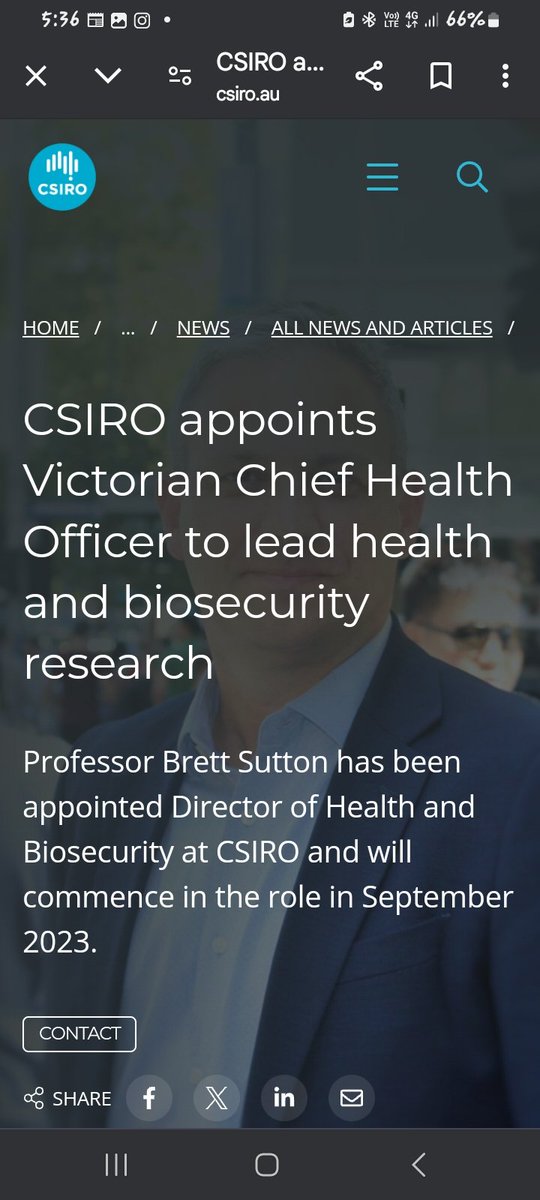 TonyC1963's tweet photo. #BrettSutton has been Director of Health & Biosecurity of #CSIRO since September 2023.
@CSIRO credibility destroyed.
@KatyKray73 @MareeSolaris @SCH451 @alan_fairbairn @Collin_G_Wood @LofayPeter @MarkAllenGolf @GemmaTognini @hohumvon @tonytardio @JohnZim84523679 @Westgat06583980 https://t.co/t6w9EoXSk6