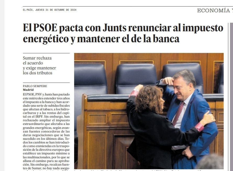 Mientras toda España se horroriza por la mayor catástrofe por inundaciones de la historia, cuya intensidad y extensión sólo se explican por el cambio climático, <a href="/desdelamoncloa/">La Moncloa</a> renuncia al impuesto fósil por presión de la derecha catalana, que representa al 1,6 % del electorado.