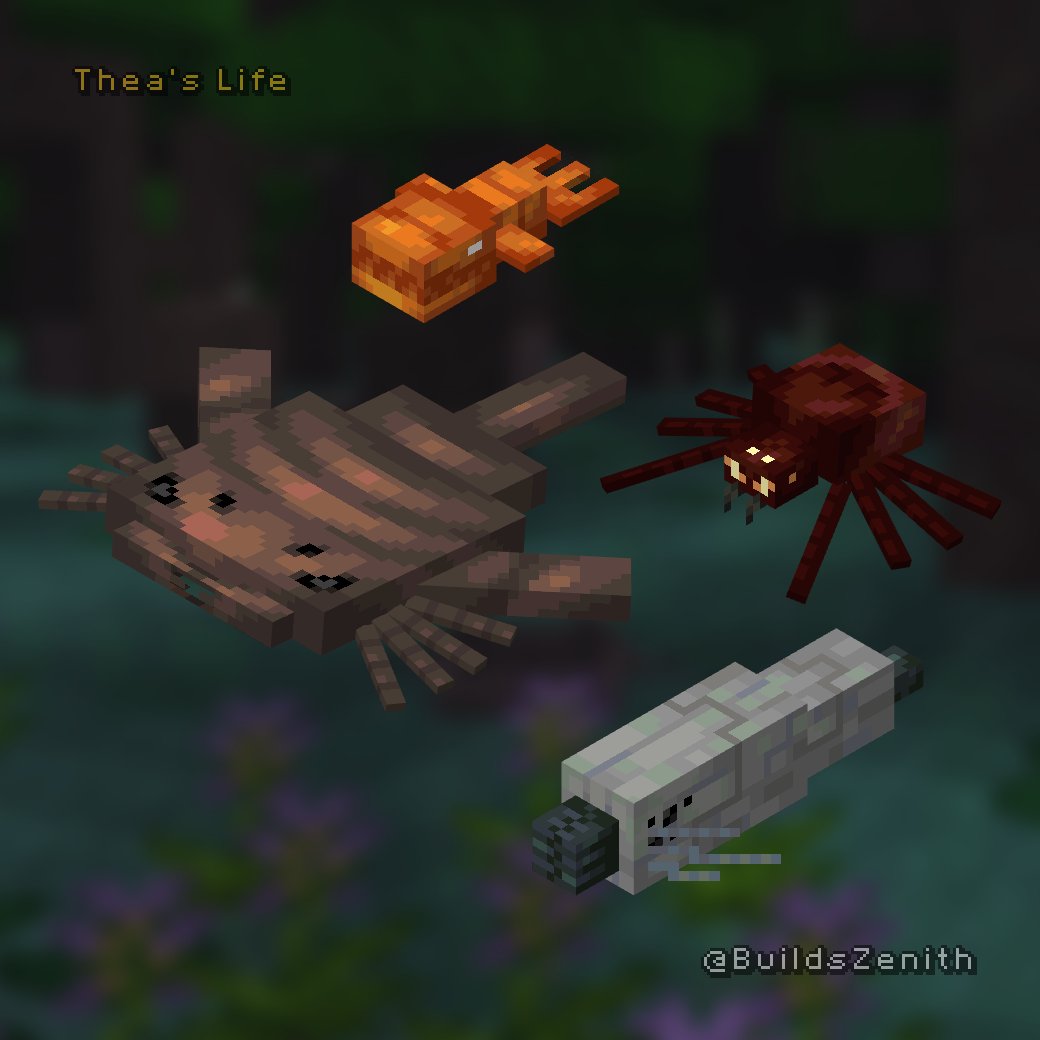 Critters with fresh coat of paint! 🪲
==========o===========
#Minecraft #Tlifebedrock #Pixelart #lowpoly #blockbench