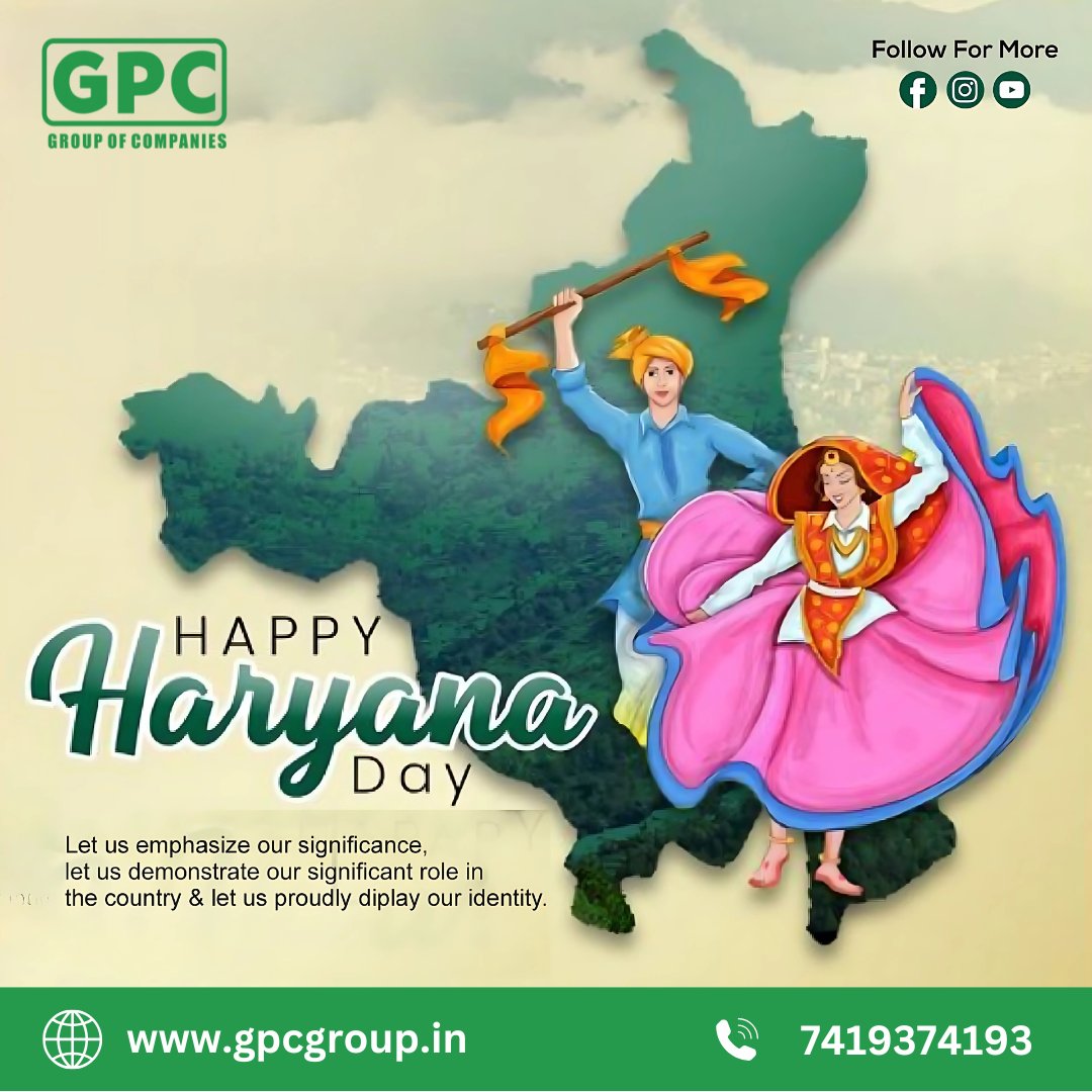 GPC_group_'s tweet photo. हरियाणा की धरती ने देश को कई महान नेता, खिलाड़ी और कलाकार दिए हैं। इस खूबसूरत राज्य के विकास और समृद्धि की कामना करते हैं।

GPC Group हरियाणा के किसानों के साथ खड़ा है, उनकी फसलों की रक्षा और उत्पादकता बढ़ाने के लिए समर्पित है।
#हरियाणादिवस  #GPC https://t.co/KEDahuTpJU