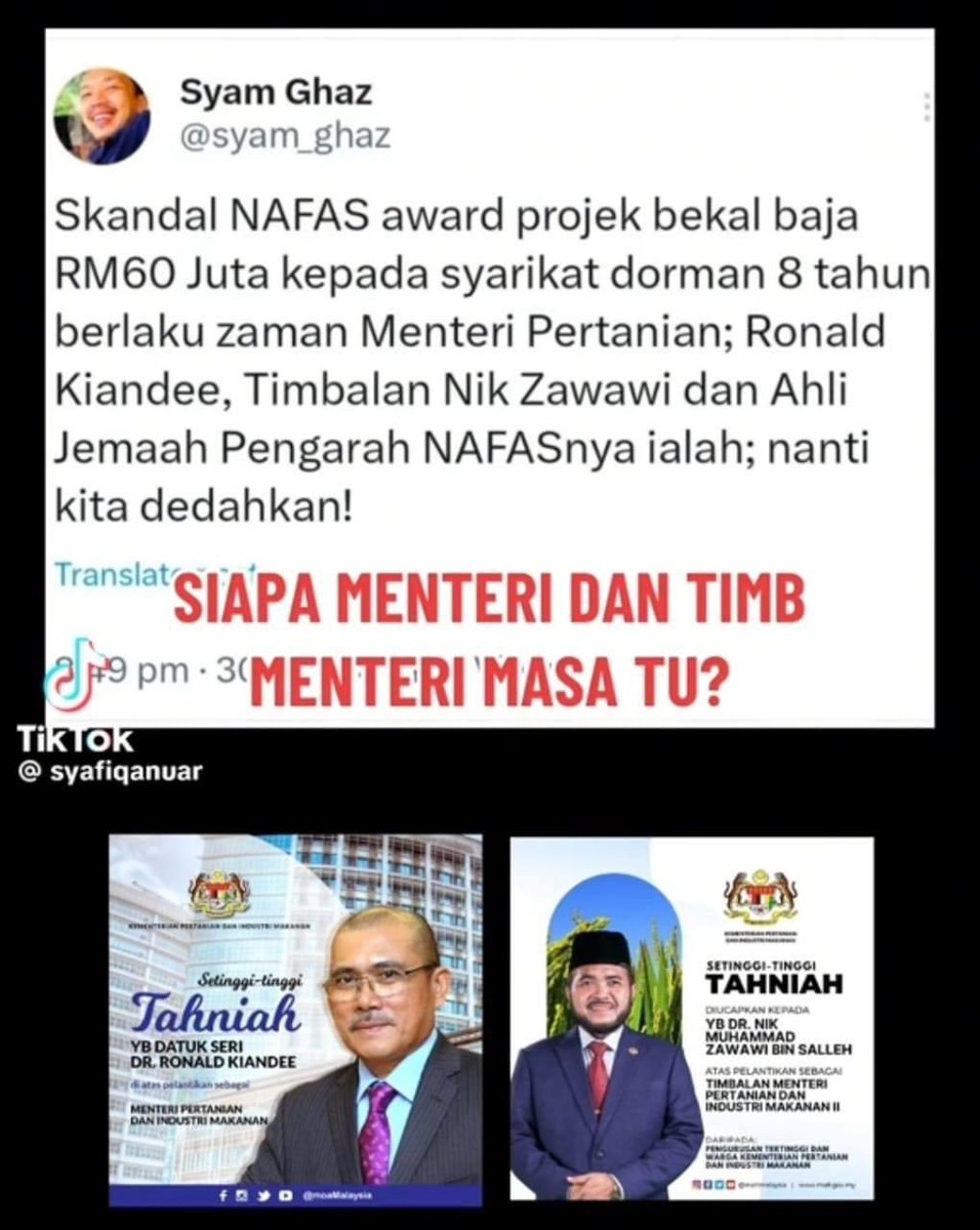 Skandal baja Nafas babit nilai Pembekalan RM60 Juta, 15,000 tan. Pemberian terus tahun 2022 (era PN 33 bulan berkuasa) kepada syarikat dorman 8 tahun! Seorang kena tahan SPRM harini.