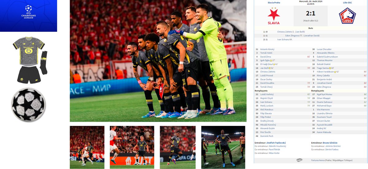 📍Slavia Prague 2-1 Lille
🏟️Eden Arena 🇨🇿
🗓️ 28 aout 2024
🔎C1, barrage retour

#LOSC🇪🇺
#142