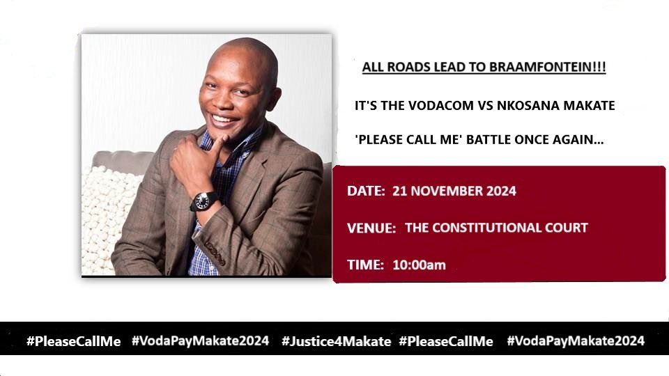 #PleaseCallMe Movement (@nelsonq_tau) on Twitter photo Note South Africans📍
In 20 days(21 Nov) its Nkosana Makate vs <a href="/Vodacom/">Vodacom</a> at the <a href="/ConCourtSA/">Constitutional Court</a>
Facts of this 24yrs battle:
1. Mr. Makate won 9x against Vodacom in High-Court, <a href="/SCA_ZA/">Supreme Court of Appeal ZA</a> , & 3x at the <a href="/ConCourtSA/">Constitutional Court</a>
2. Mr Makate’s contract was upheld by all SA Courts.
3. This case Note South Africans📍
In 20 days(21 Nov) its Nkosana Makate vs <a href="/Vodacom/">Vodacom</a> at the <a href="/ConCourtSA/">Constitutional Court</a>
Facts of this 24yrs battle:
1. Mr. Makate won 9x against Vodacom in High-Court, <a href="/SCA_ZA/">Supreme Court of Appeal ZA</a> , & 3x at the <a href="/ConCourtSA/">Constitutional Court</a>
2. Mr Makate’s contract was upheld by all SA Courts.
3. This case