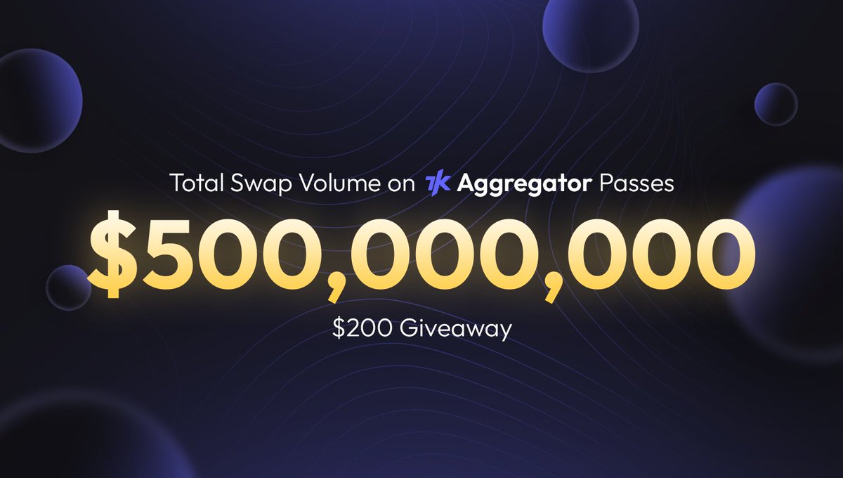 7k_ag_'s tweet image. 4 months. $500M total swap volume. 7K is among @SuiNetwork fastest-growing DEX aggregators!

🌊 Celebrate with us to split the $200 prize pool among 10 lucky winners:

1⃣ Follow @7KAggregator
2⃣ Share this post
3⃣ Tag 3 frens

Good luck and have fun! 🍀
