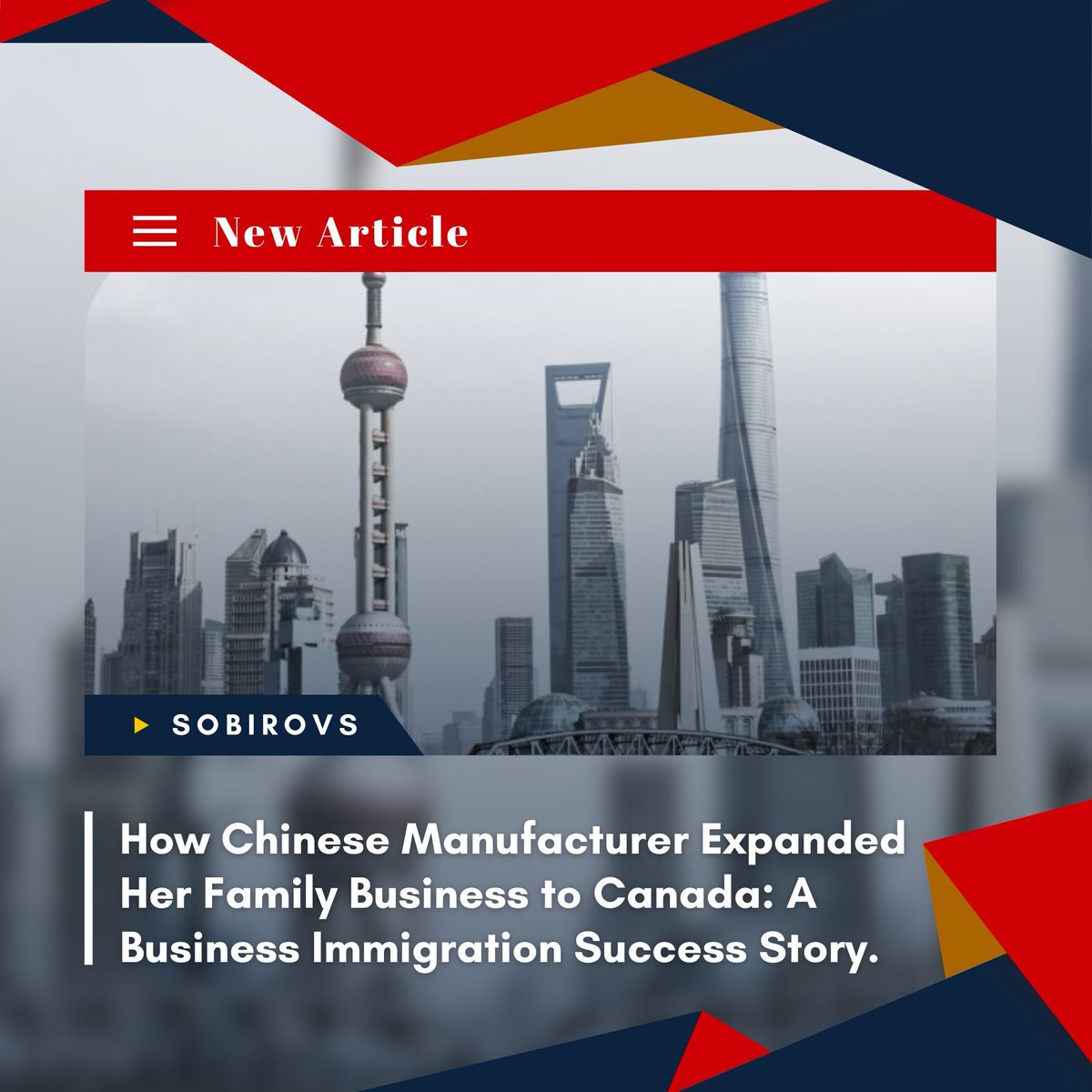 🇨🇦 Expanding to Canada: A Business Immigration Success Story 🇨🇦

🏢 Meet "Lily," a visionary entrepreneur who transformed her family's aluminum die-casting business into a North American success! 

🔎 Read the Full Story here: bit.ly/3NOk4E2

<a href="/RakhmadSobirov/">Rakhmad Sobirov</a>