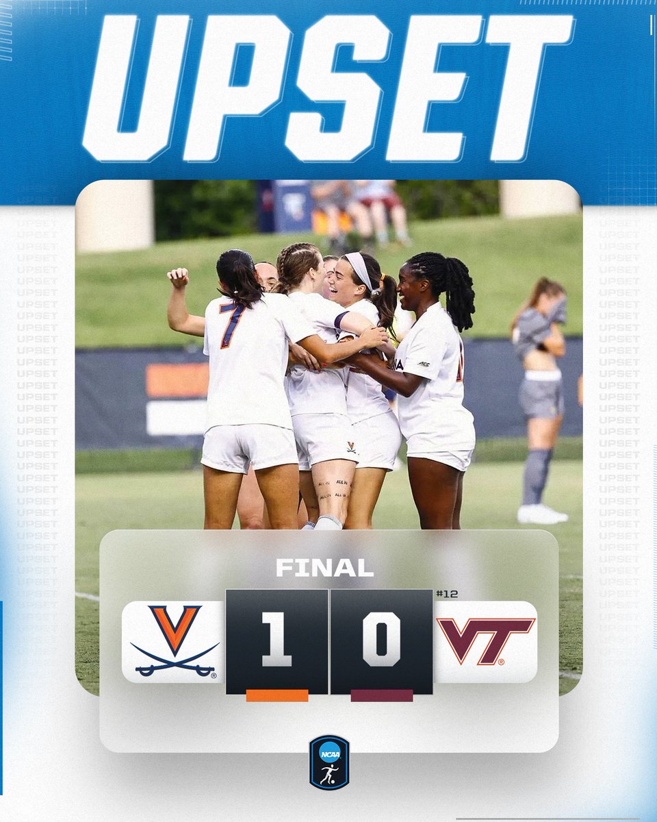 NCAA Soccer (@ncaasoccer) on Twitter photo DOWN GOES NO. 12 ‼️
<a href="/UVAWomenSoccer/">Virginia Women's Soccer</a> defeats No. 12 Virginia Tech, 1-0.
#NCAASoccer DOWN GOES NO. 12 ‼️
<a href="/UVAWomenSoccer/">Virginia Women's Soccer</a> defeats No. 12 Virginia Tech, 1-0.
#NCAASoccer