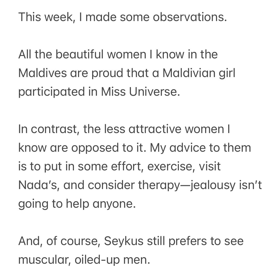 This week, I made some observations.