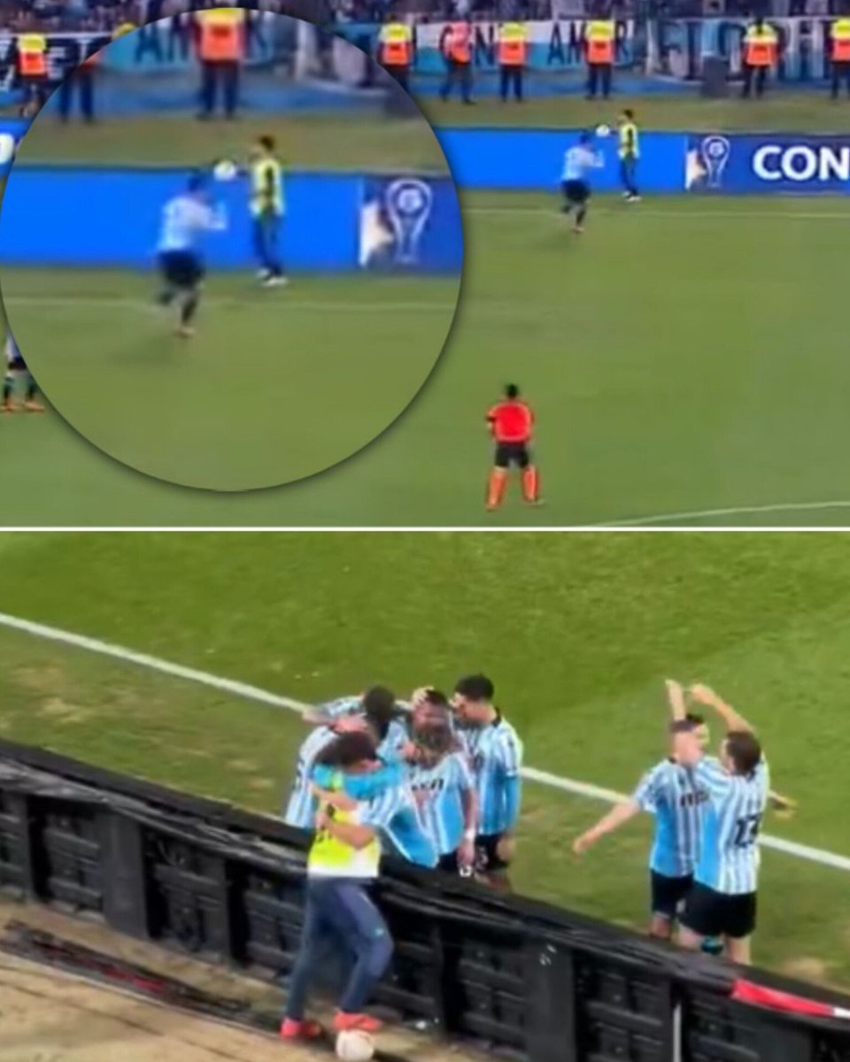 EL ABRAZO DE LOS JUGADORES DE #RACING AL ALCANZAPELOTAS 💙👏