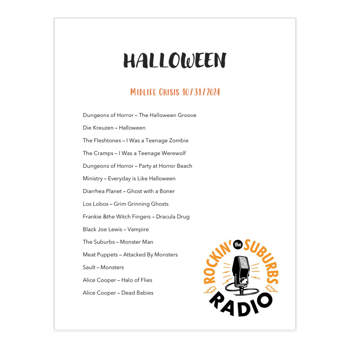 Here’s the Halloween playlist from Midlife Crisis
