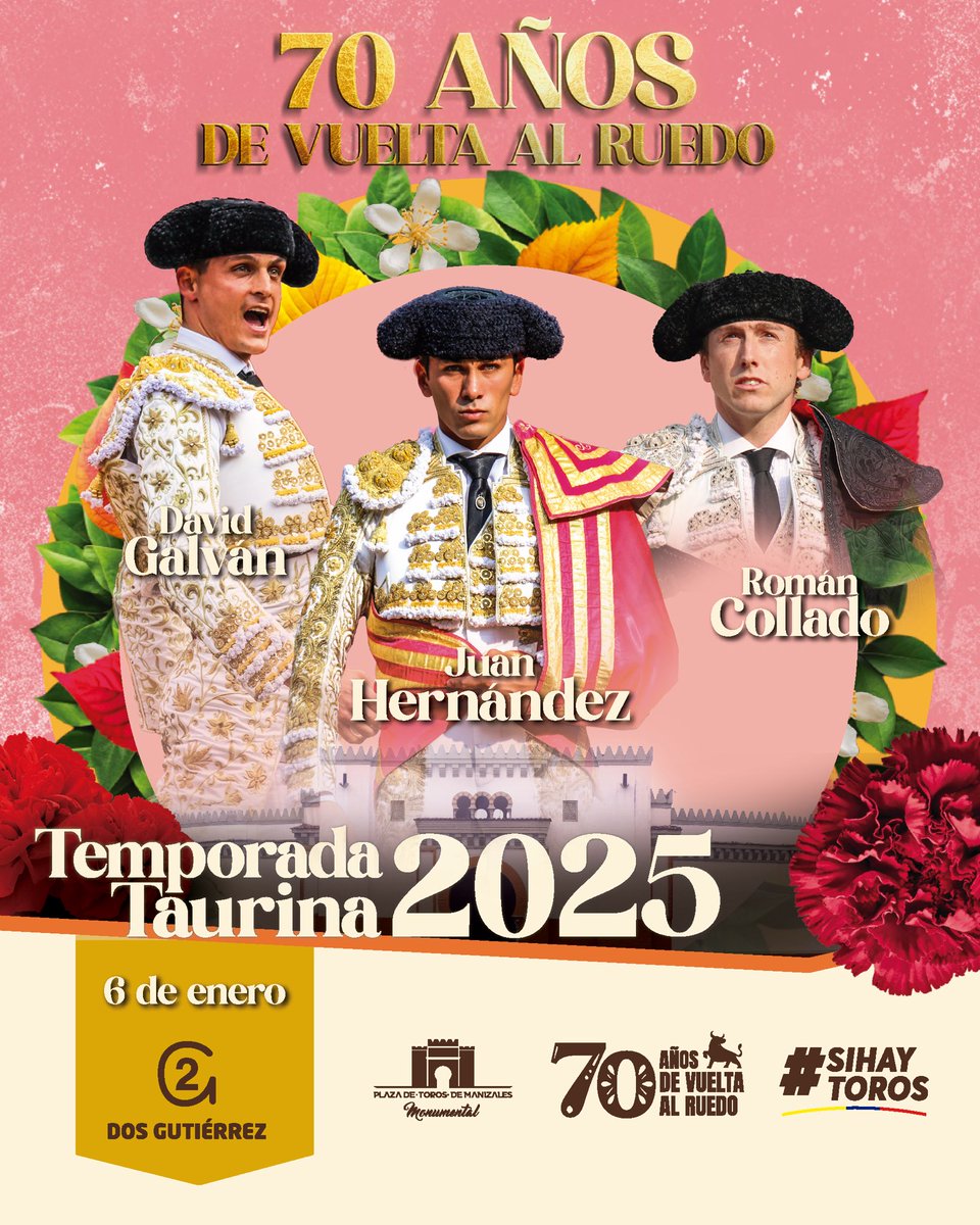 cormanizales's tweet photo. Descubre los carteles oficiales de la Feria Taurina de Manizales en su 70° edición 🐂

#SIHAYTOROS

Abónate con descuentos cercanos al 10% 📲
https://t.co/lJ4oxT6a7q
Oficinas de la Plaza de Toros
Whatsapp 312 845 56 08 o llámanos 311 639 14 81 https://t.co/GX0oKptsJF