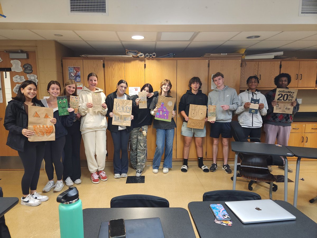 Love my homeroom family! Last week we decorated treat bags, and this week my seniors took turns telling jokes and trick or treating from one another.