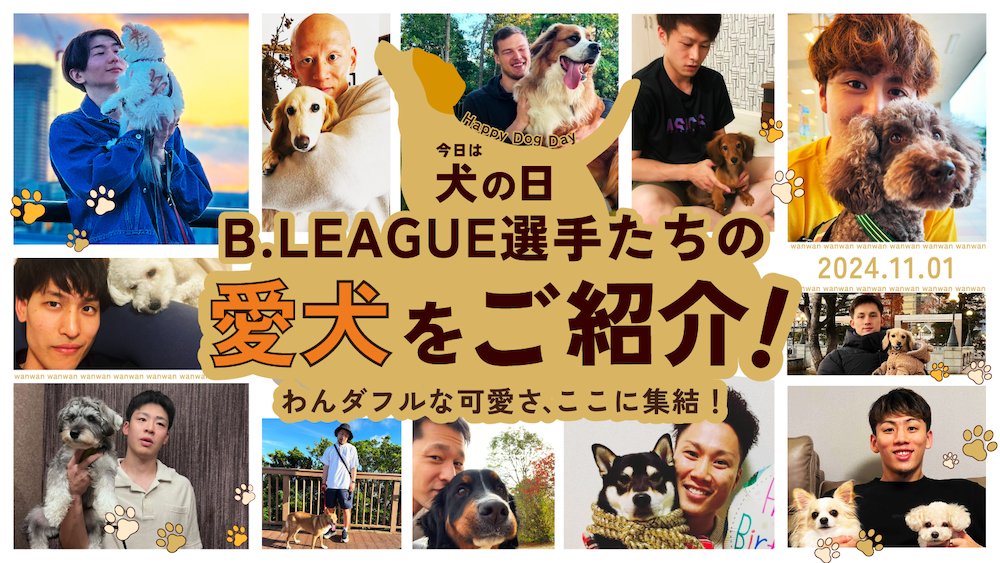 🐾本日は #犬の日 🐶🐾
B.LEAGUE選手たちの愛犬など全24匹を全力でご紹介！

▼わんダフルな可愛さ、ここに大集結🫶
bleague.jp/bmagazine/deta…

#Bリーグ #Bマガジン #犬