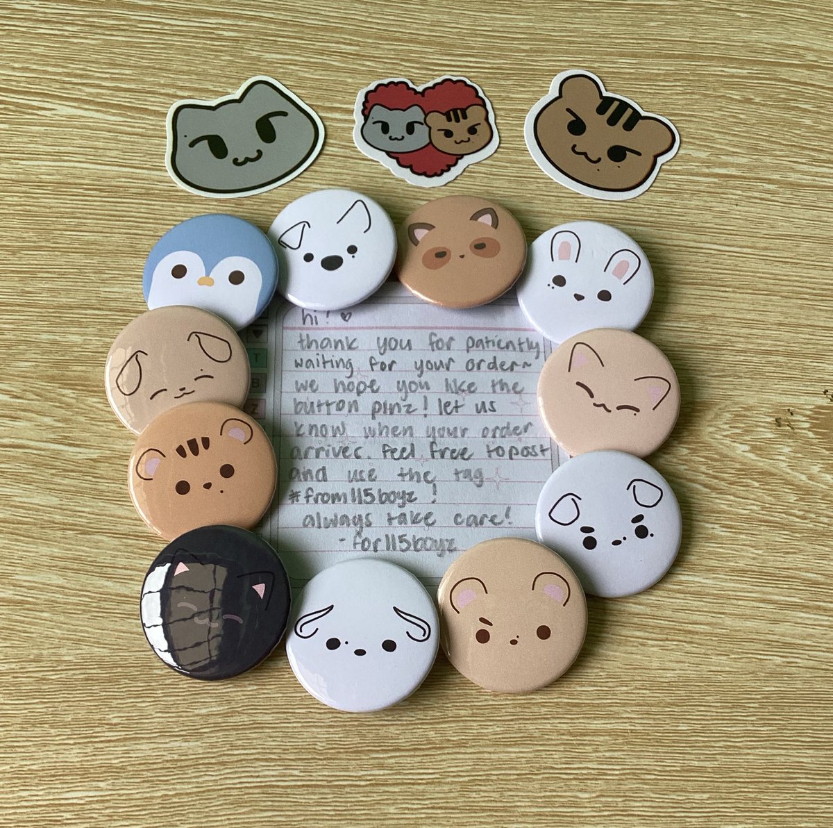 nyubicart's tweet photo. #nyubimail 🍒

medj late na post pero the toyz pins are home na! they’re so cute!! tysm @for115boyz for doing this fan support 💝🍀 https://t.co/z84uCpQJs7