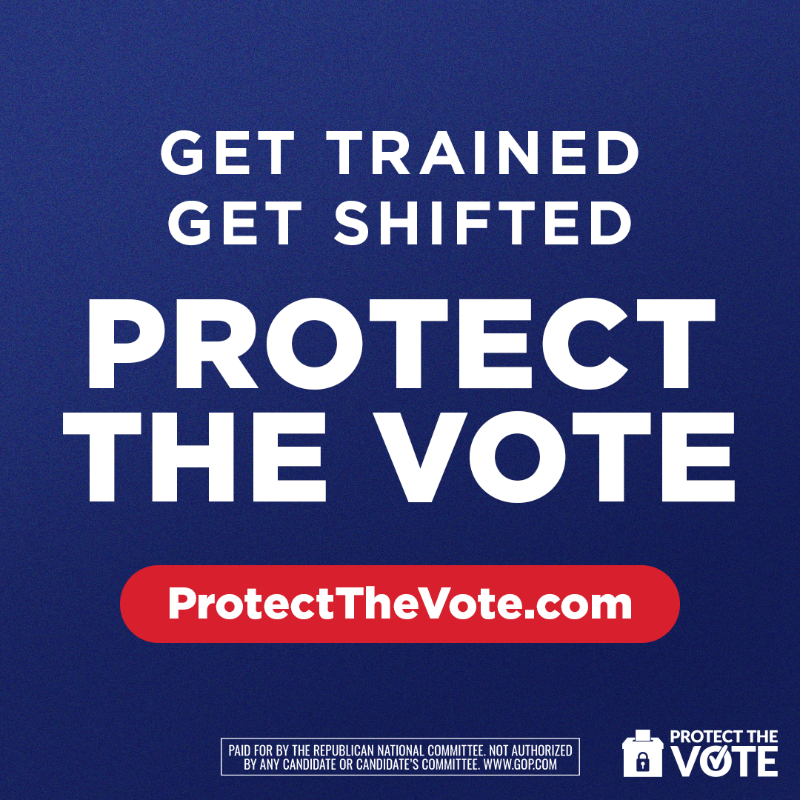 Republicans's tweet photo. 🛑VOTING ALERT🛑

We need more Poll Watchers in North Carolina!

Help President Trump and the GOP Secure this Election

SIGN UP NOW!
