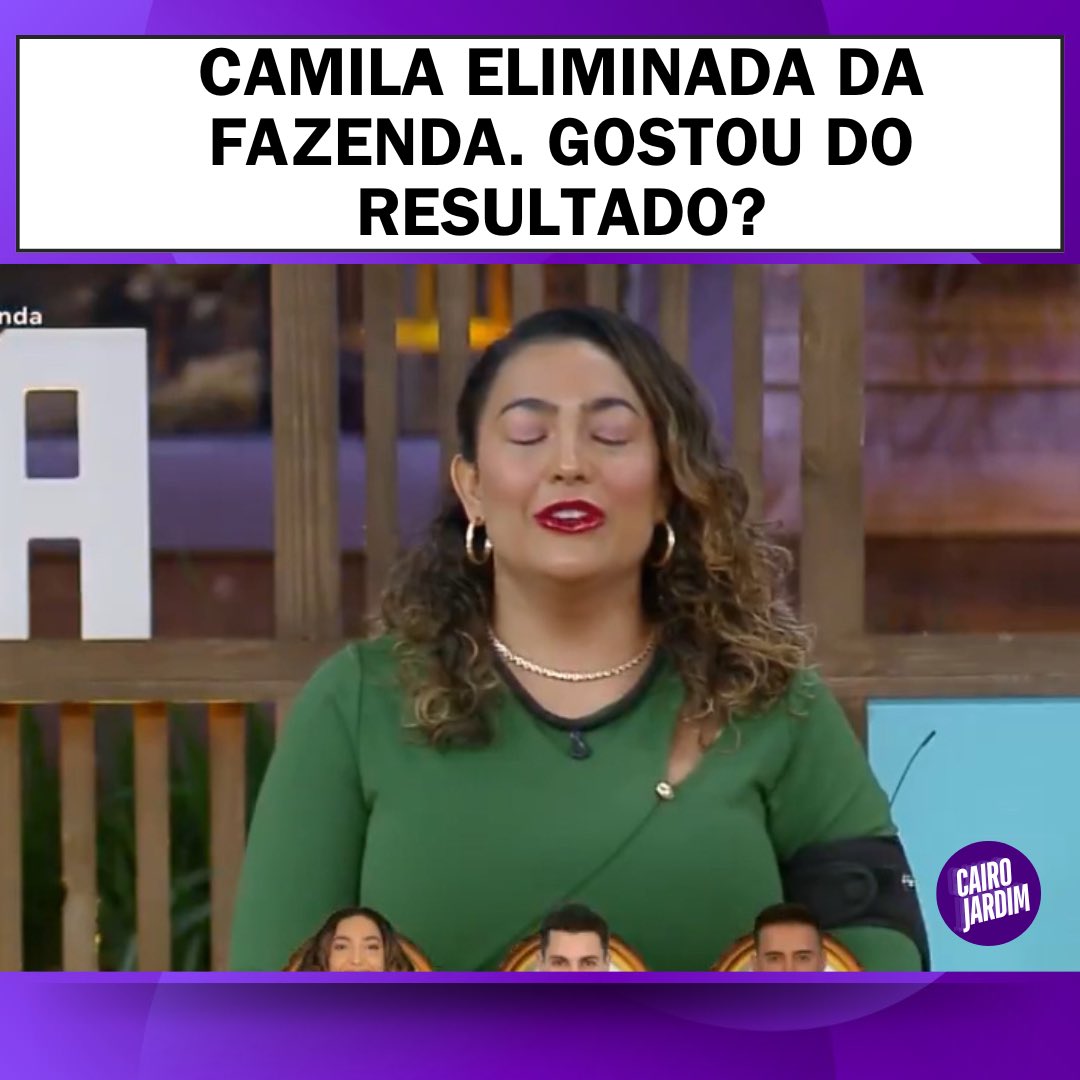 cairojardim's tweet photo. Camila eliminada com 25%!! Gostou do resultado??? https://t.co/1VGQscr9IH