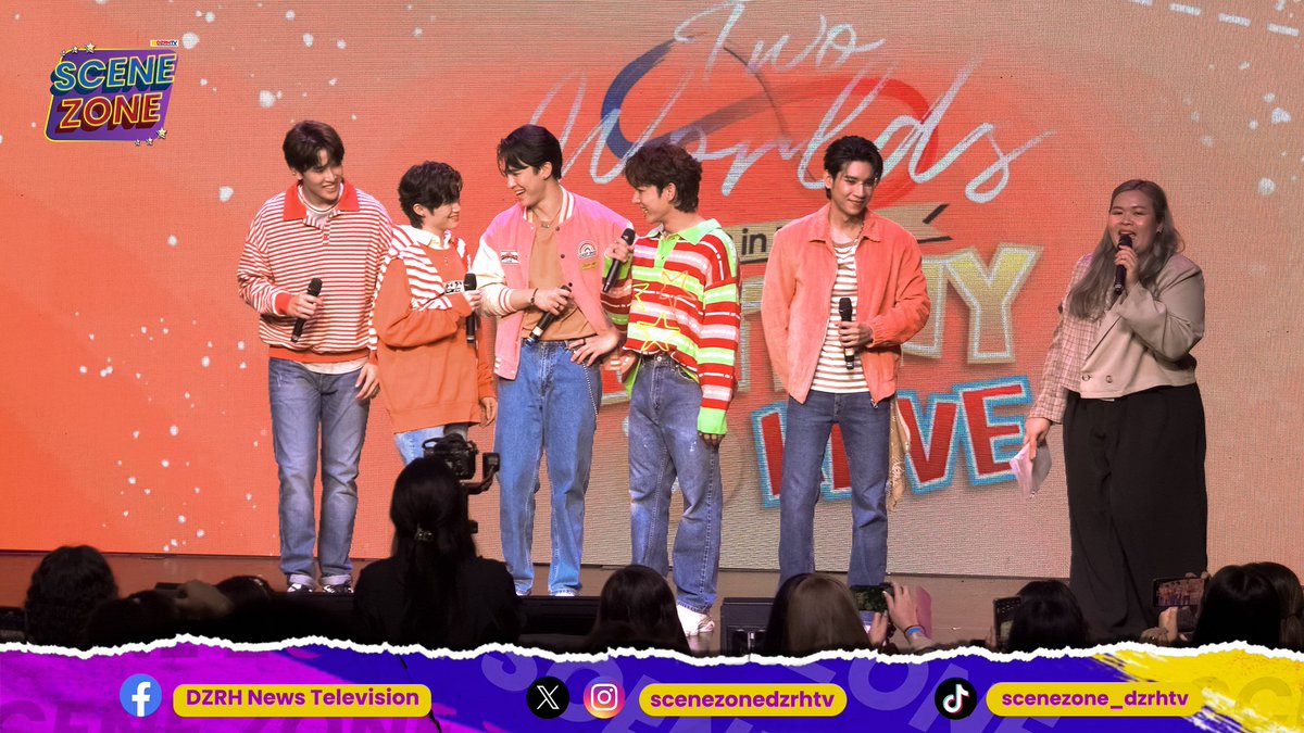 scenezonedzrhtv's tweet photo. Heads up, #TwoWorlds fans!
Miss niyo na ba sina Max, Nat, Mon, Pak, at Gun?

Balikan ang kilig vibes at panghaharana ng Thai BL stars sa kanilang ‘Destiny of Love: Two Worlds Fan Meeting in Manila.’ 

NOV. 2 | 12NN | #SCENEZONEsaDZRHTV https://t.co/auaXqK725g