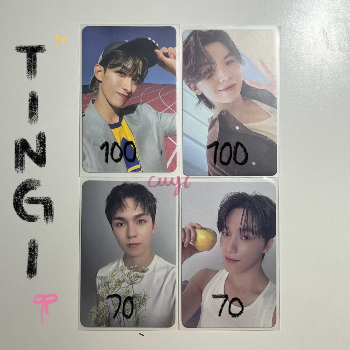 fromcaye's tweet photo. wts lfb ph ✦

assorted svt pcs 
₱ in pic ◡̈ 
ratio tbf 🤍

› all onhand and good condi! 
› payo or 2d, can ship immediately  
› x sensi &amp; impatient 

𖥻 seventeen pc wonwoo dangwa jeonghan cardigan heart cheek flower sg24 specs jejewon jejemon dk woozi cap bss dino vernon https://t.co/p1Qze0kgsW