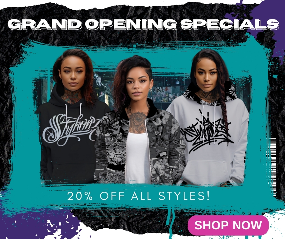 stykonz's tweet photo. 🔥 Join Stykonz as we celebrate 20% Off for our Grand Opening 😎 🔥
🔥 Spend $150 = Free Shipping.
Click https://t.co/a0stAsaEAw to Shop
#stykonz #graffiti #graffitiart #streetwearfashion #streetwearbrand #streetwear #stykonzgraffitistreetwear #hiphop #breakdance https://t.co/rElg4SMSJP