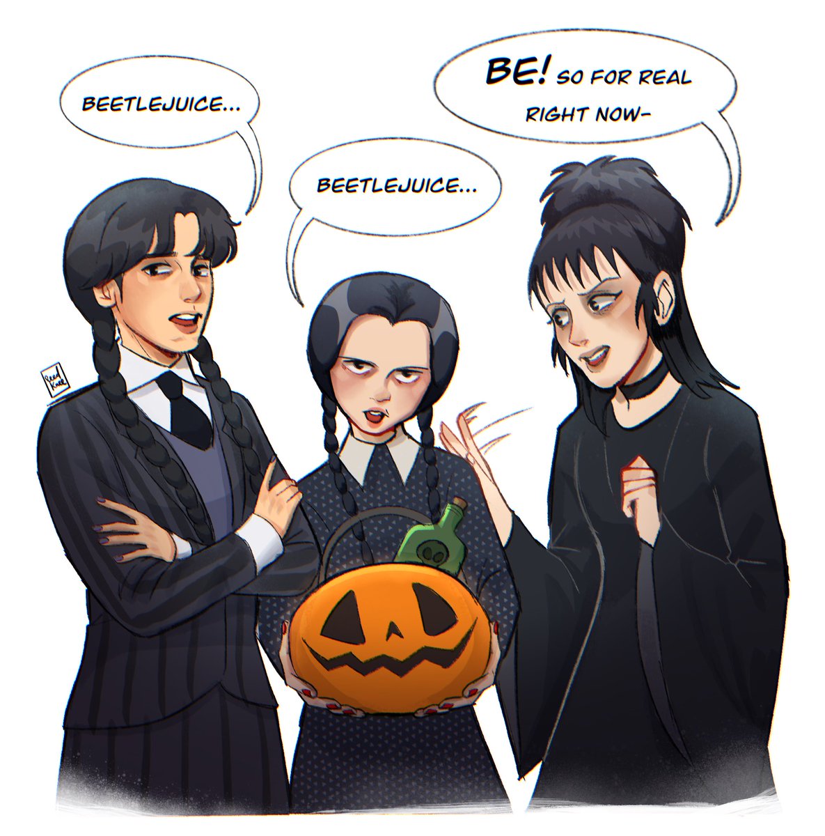 Happy Halloween! 🎃 it’s been a while but I’m here again :)

#beetlejuice #wednesday #comic
