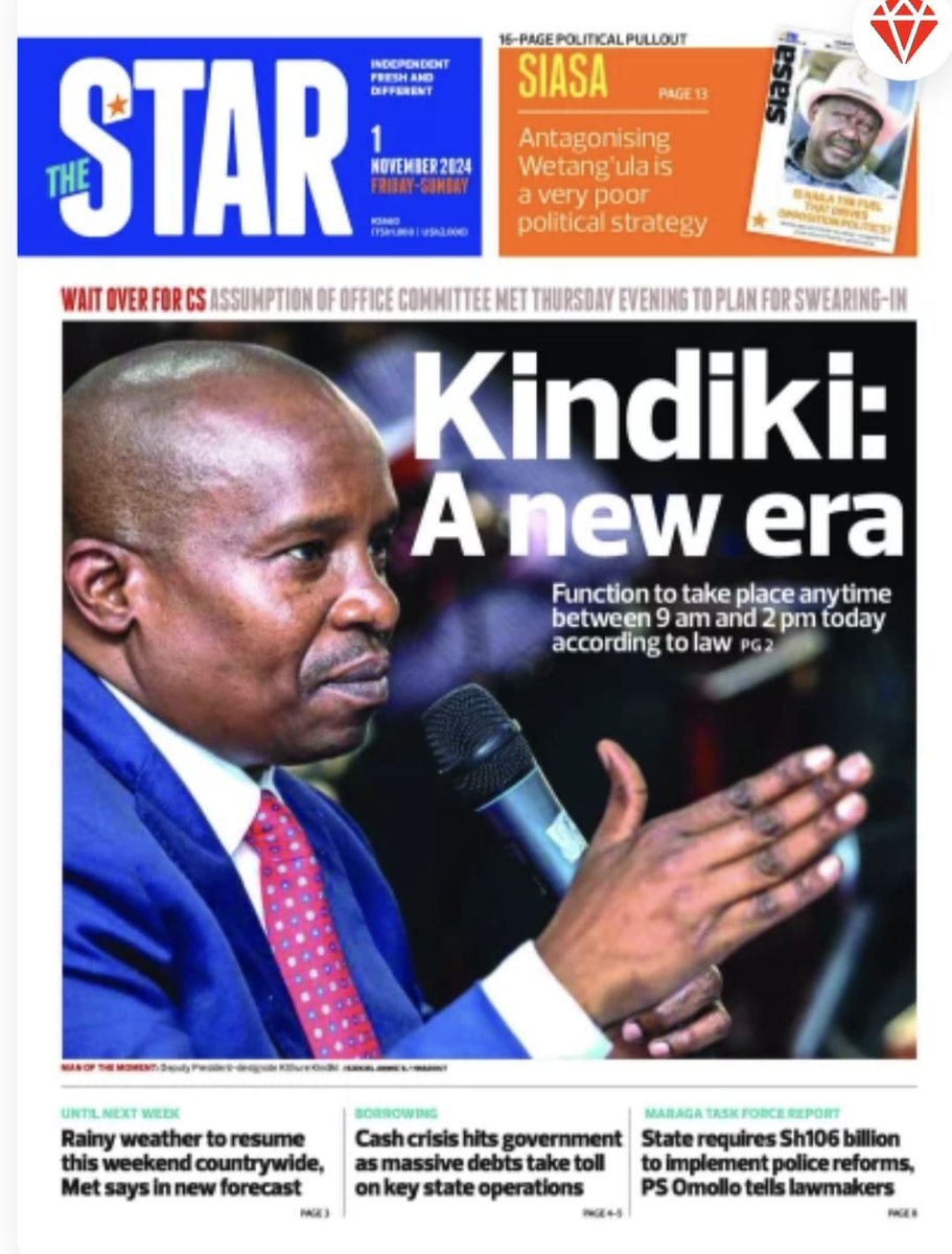 Fchurii's tweet photo. Friday, November 1, 2024.
Historic. Momentous.
His Excellency Prof. @KindikiKithure, Deputy President of the Republic of Kenya.
What a Day!
All Saints Day. https://t.co/4CXhbC9RVH