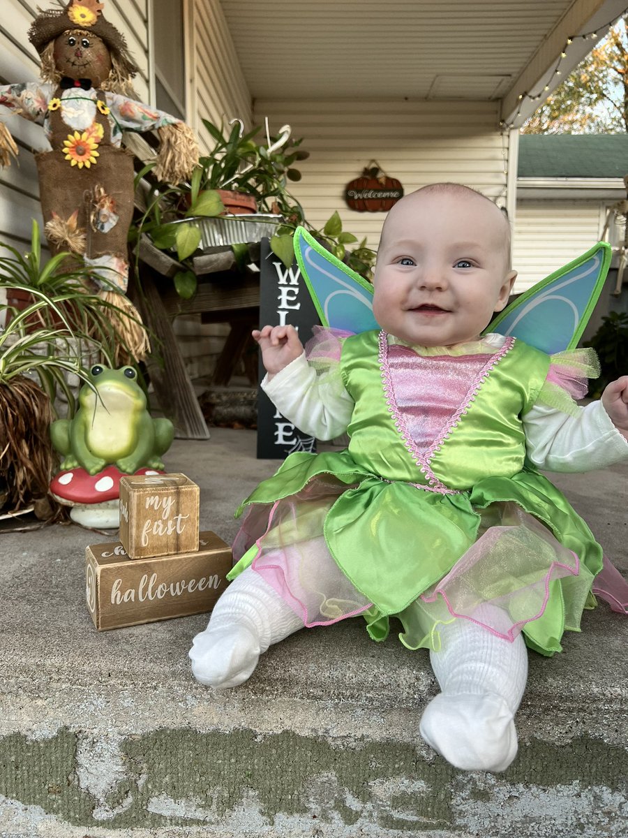 djdreier10's tweet photo. #HappyHalloween from the Eiberger’s! We hope each of you had a spooktacular time. This Tinker Bell sure did on her First Halloween! Trick-or-treating with her big cousins and seeing a best friend was worth every minute on this beautiful night. #FirstHalloween #Disney https://t.co/QipItZbzaR