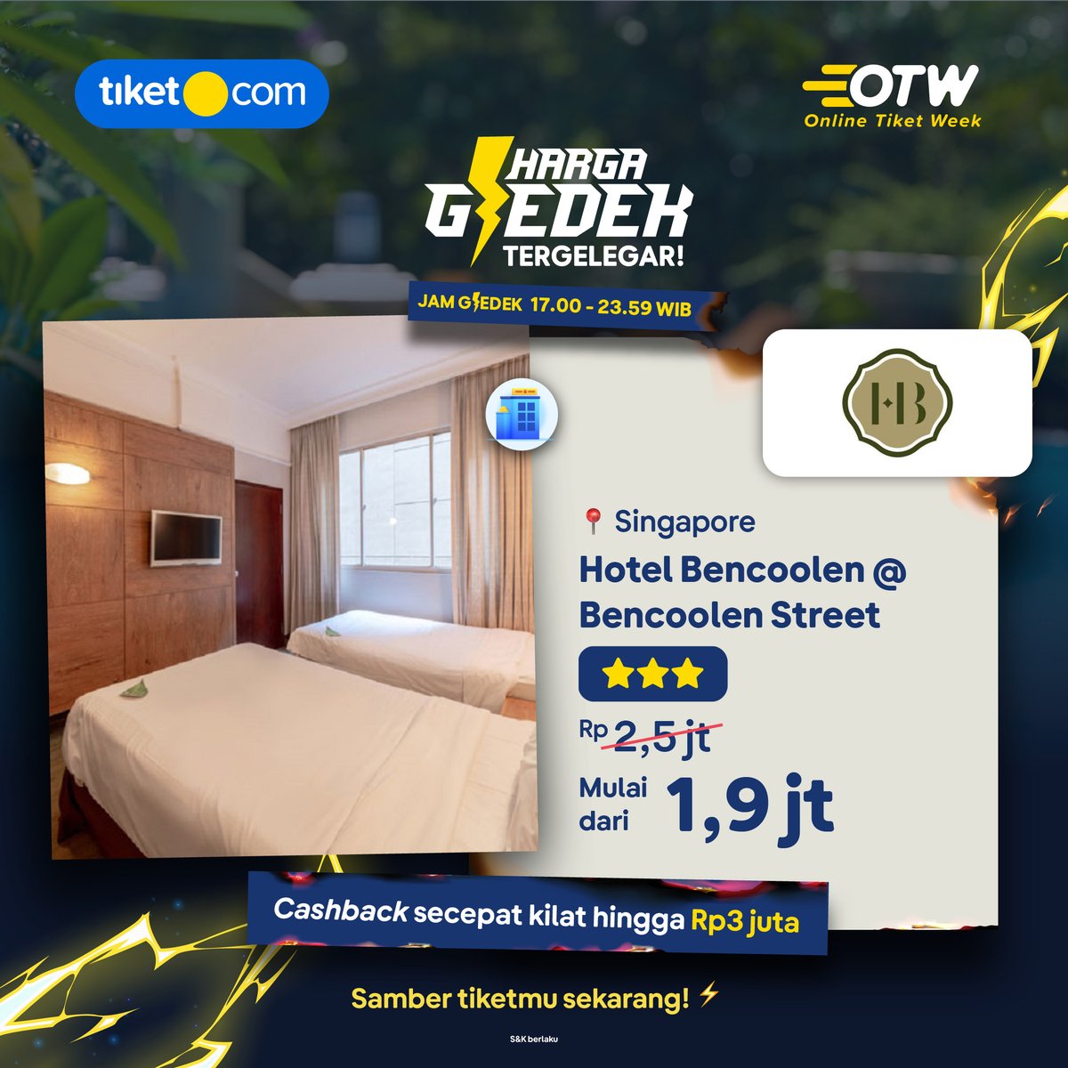 tiket's tweet photo. Nggak ketinggalan buat kamu yang mau liburan ke Malaysia hingga Singapore, bisa nginep lebih affordable! β‘
https://t.co/Sqi739YUfM
https://t.co/0EhdJAEYdr
Samber tiketmu sekarang!
#OnlineTiketWeek #OTWpromo #HargaGledek https://t.co/QN3LilH7YL