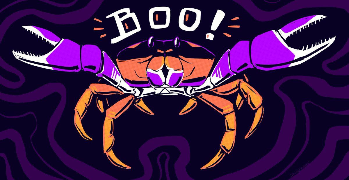 #invertober day 31, halloween crab! bweeeeeehh happy halloween

#invertober2024
