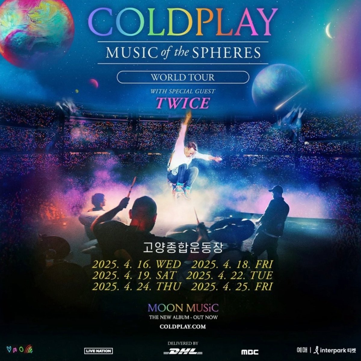 philconcerts's tweet photo. .@JYPETWICE will be @coldplay's special guest for the Music of the Spheres Tour in Seoul, Korea. https://t.co/QFxwIjTmpZ