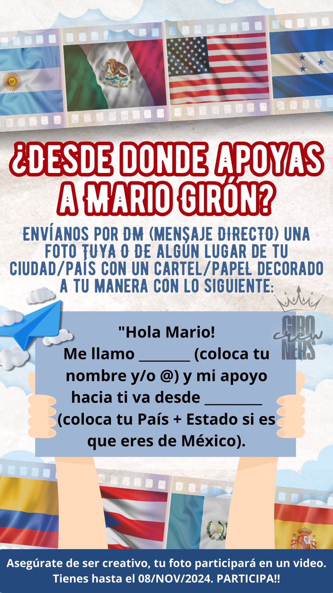 GironersCrew's tweet photo. 🗺️GIRONERS CREW INTERNACIONAL🗺️

¡Un Mario Girón… Pero un MUNDO de Afición! 🌎

Sabemos que no todos podemos estar tan cerca del champ como nos gustaría. Por eso te invitamos a participar en esta bonita dinámica 👑💙 https://t.co/j8V3M4bbyu