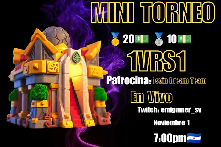 Noviembre!!! 😍
Iniciamos mes a tope!!! 😍

✅Reglas
-Ban druidas y Máximo una clonacion.
-Desempate Habilidades Antiguas 
👉twitch.tv/emigamer_sv
Están todos invitados!!! 💪❤️
<a href="/Osv1naynon/">osvin cardona</a>