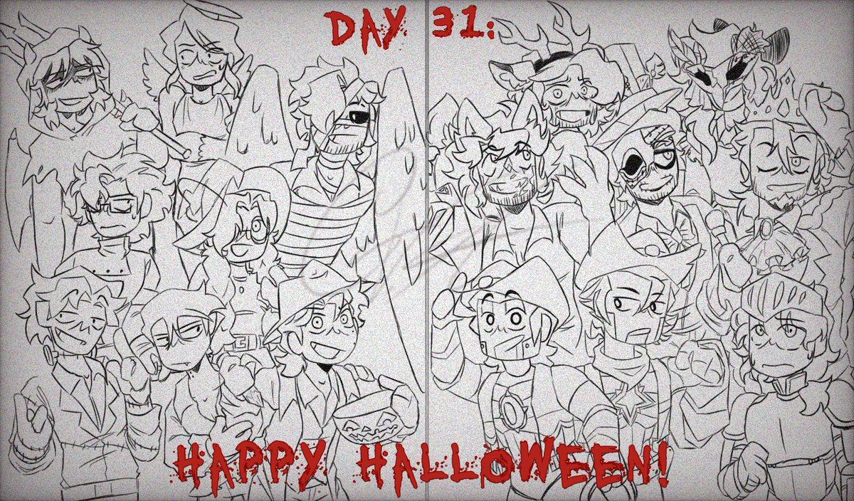 GoldVAcid's tweet photo. Day 31, Happy Halloween everyone!

#studioinvestigrave #eloquentcountenance #elevatorhitchfanart #DeadPlate #MarriedInRed https://t.co/qaFHfQ7R8H
