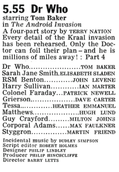 Doctors_Beard's tweet image. "The Android Invasion" - Part 4 - Every detail of the Kraal invasion has been rehearsed. Only the Doctor can foil their plan - and he is millions of miles away!
#DoctorWho #TheAndroidInvasion #KraalInvasion #SciFi #TimeLord #Whovian #FourthDoctor