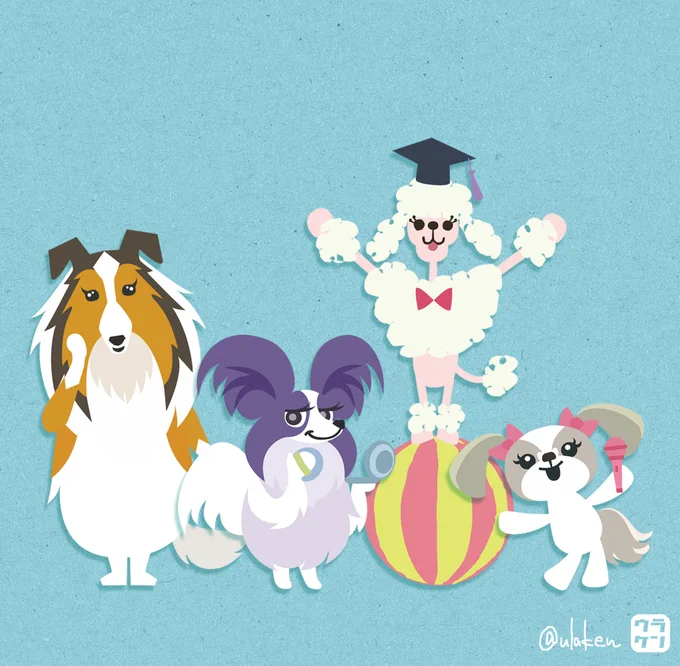 犬の日ということで、犬大放出。一応、各々の犬の個性や性格を落とし込んだつもりです。#犬の日 