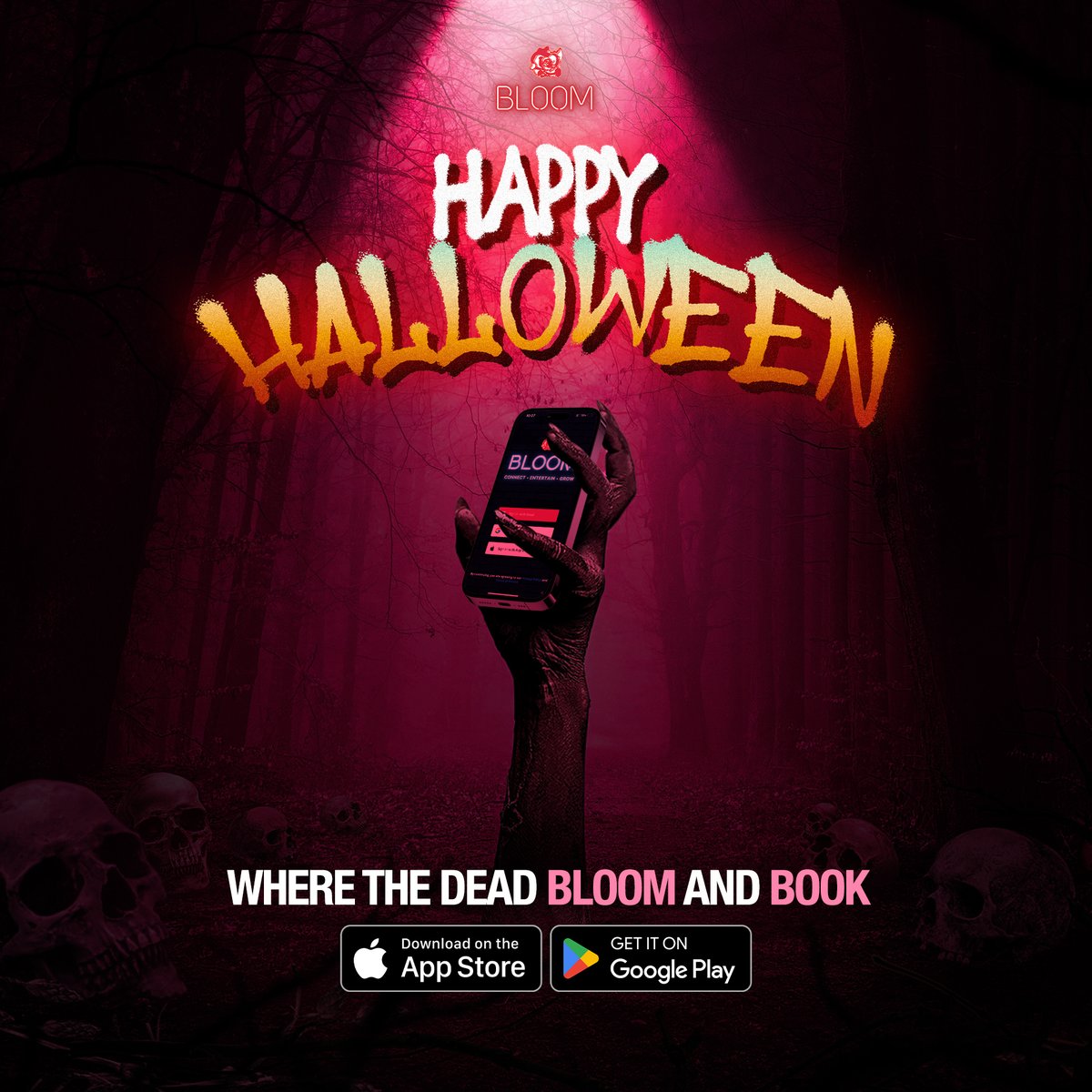 BloomBooking's tweet image. Happy Halloween from the Bloom Team! 🎃👻 Enjoy a spooky season filled with fun and laughter.

#BloomApp #BookBloom #Louisiana #venue #performer #gig #Halloween #Spooky #BatonRouge