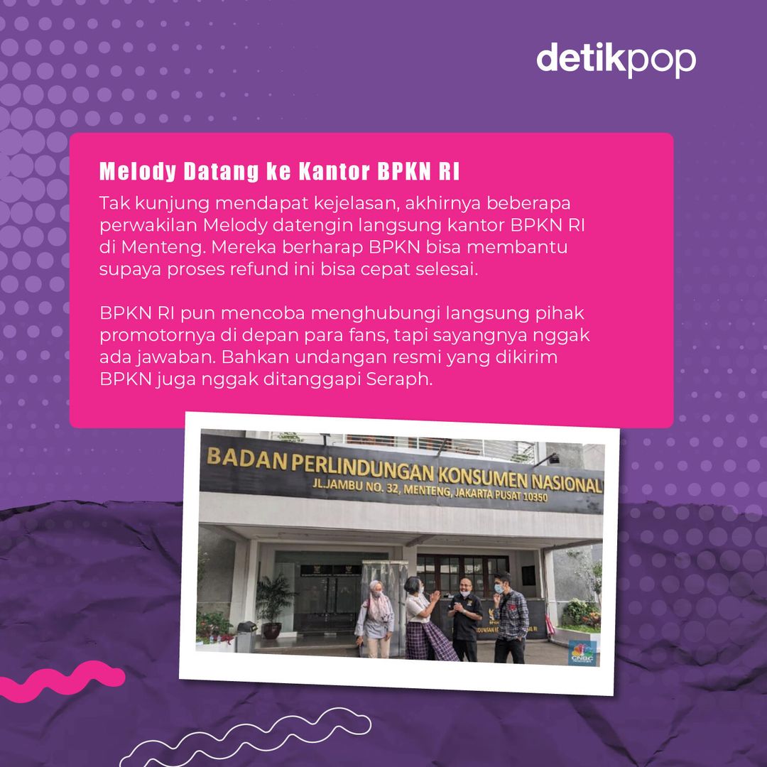 detik_pop's tweet photo. Drama Seraph Entertainment vs Melody Indonesia belum kelar juga nih, gengs! Udah nunggu refund tiket konser dari Agustus, malah di-ghosting sama promotor.
⁣
Tapi, gimana sih awal mula masalah ini? Yuk, simak!
⁣
#detikpop #BTOB #SeraphEntertainment  #MelodyIndonesia #KonserBTOB https://t.co/nf64Tyf8NX