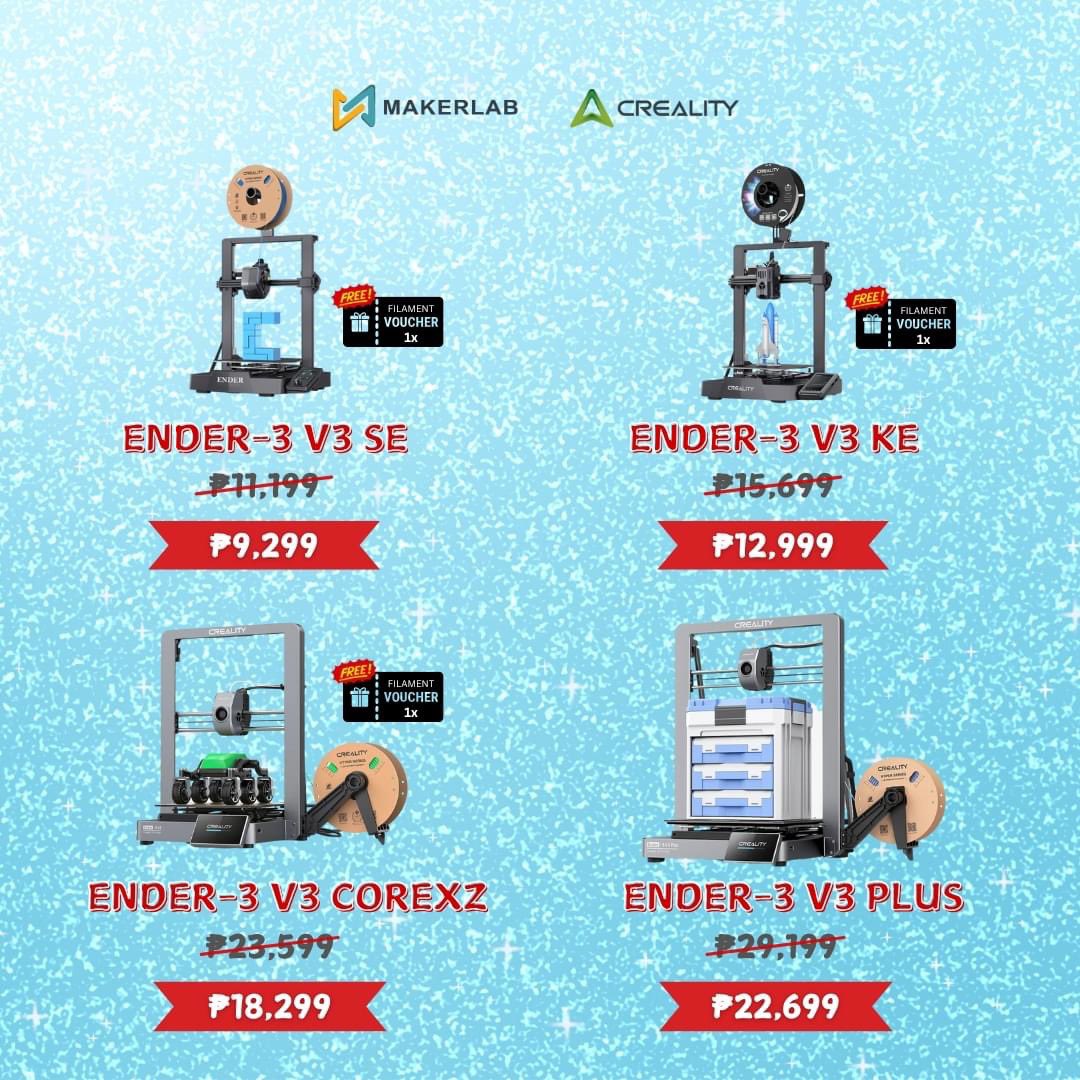 makerlab_e's tweet photo. 📣 𝙎𝙪𝙡𝙞𝙏𝙞𝙥𝙞𝙙 𝙋𝙖𝙢𝙖𝙨𝙠𝙤 𝙎𝙖𝙡𝙚! 🎄

Ngayong Pasko, hatid namin ang malaking tipid sa 𝐂𝐫𝐞𝐚𝐥𝐢𝐭𝐲 3D Printers! 🌟 

Promo is until December 2 only!

#Makerlab #EveryMakersChoice #3DPrinter https://t.co/H9Uf60wzjp