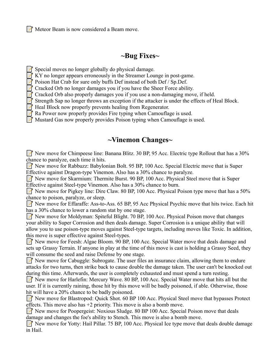 SwoneVial's tweet photo. #Vinemon Update V1.1.9

~Move Descriptions Overhaul~

Download:
https://t.co/5Wqhkl4dHN

IMPORTANT: We have a new patcher that should make patching a bit less of a hassle.
Join the Discord for the patcher and/or grab it from this download.

#Vinesauce #pokemon #fangame #fakemon https://t.co/1TLXjyjXXg