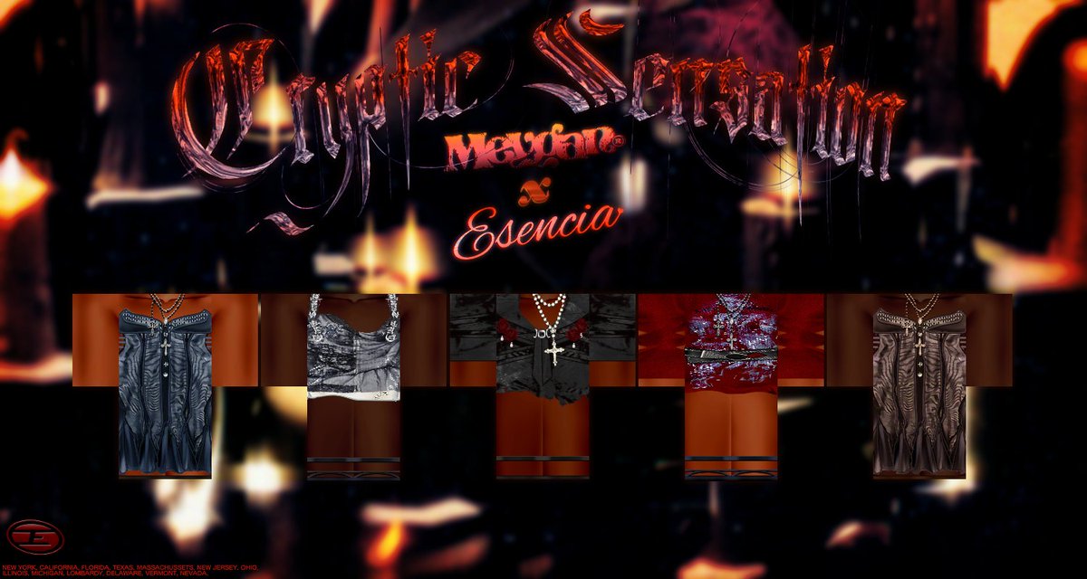 🕯️
Meygan x Esencia's "Cryptic Sensation" Collection has been released!
- 🕷️
Purchase Here: roblox.com/groups/4913538…