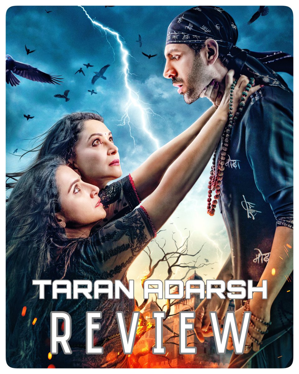 taran_adarsh's tweet photo. #OneWordReview...
#BhoolBhulaiyaa3: OUTSTANDING.
Rating: ⭐️⭐️⭐️⭐️
Entertainment ka bada dhamaka... Horror + Comedy + Terrific Suspense... #KartikAaryan [excellent] - #AneesBazmee combo hits it out of the park... #MadhuriDixit + #VidyaBalan wowsome. #BhoolBhulaiyaa3Review https://t.co/t2GbQIAfri