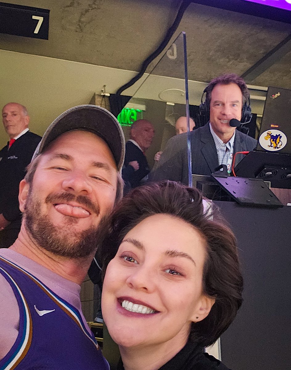 TravLCox's tweet photo. Had to steal one with the radio voice of the Utah Jazz  himself.  @DLocke09 🔥🔥🔥 https://t.co/x5KwfgUvhE