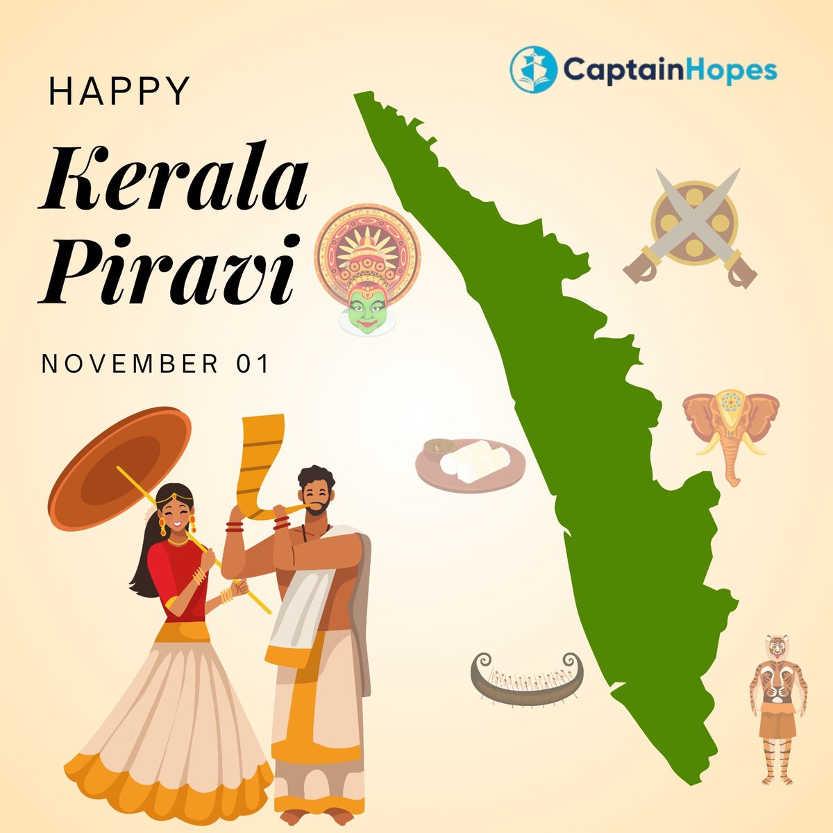 captainhopesltd's tweet photo. Let's celebrate the vibrant culture, heritage and beauty of God's Own Country. Happy Kerala Piravi!!

#keralapiravi https://t.co/aVtOssksH9