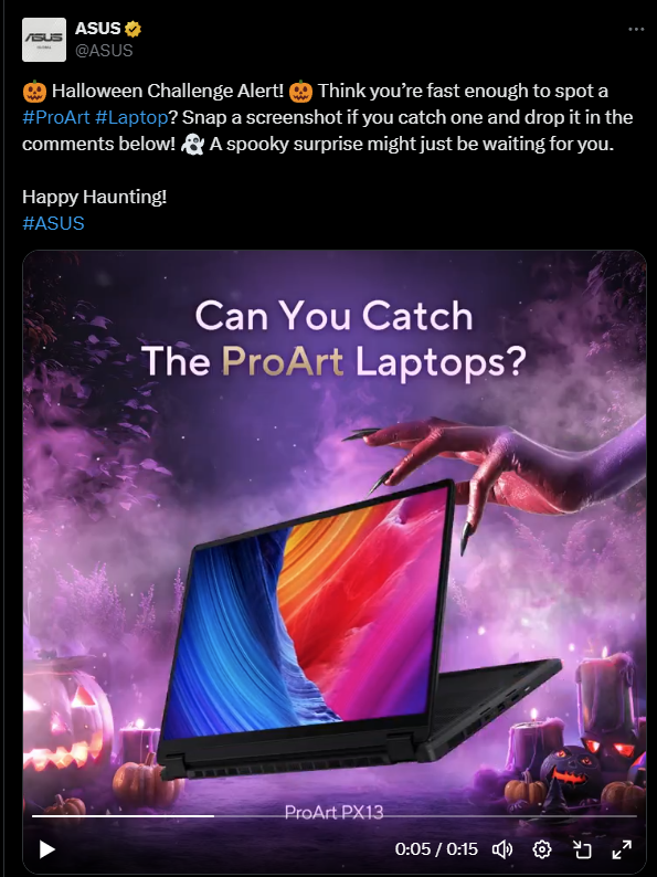 bijaymptw's tweet photo. @ASUS Happy Halloween Asus!🥳🥳
#ProArt #Laptop #ASUS https://t.co/XfkQJJbs57