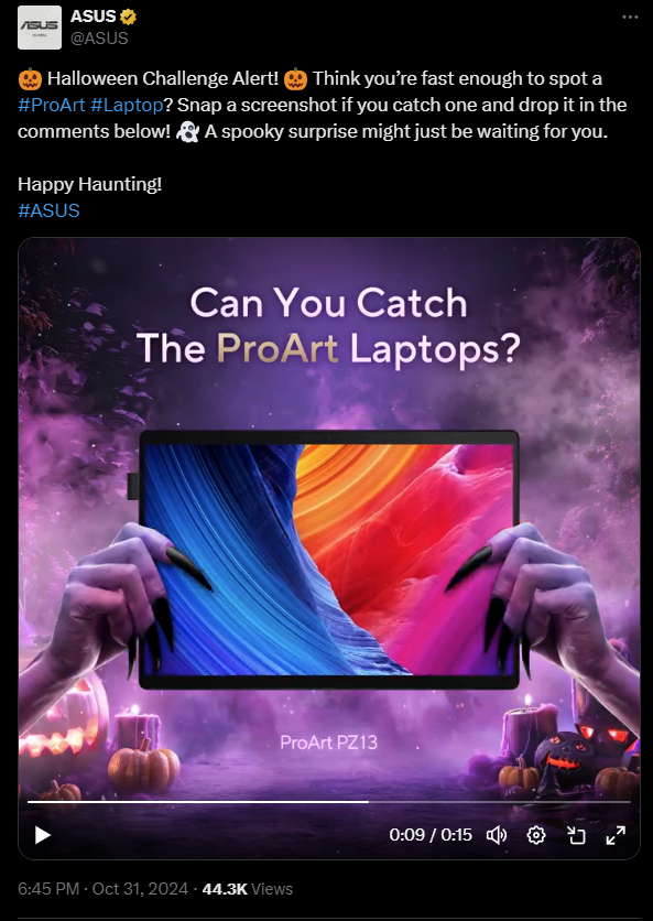 bijaymptw's tweet photo. @ASUS Happy Halloween Asus!🥳🥳
#ProArt #Laptop #ASUS https://t.co/XfkQJJbs57