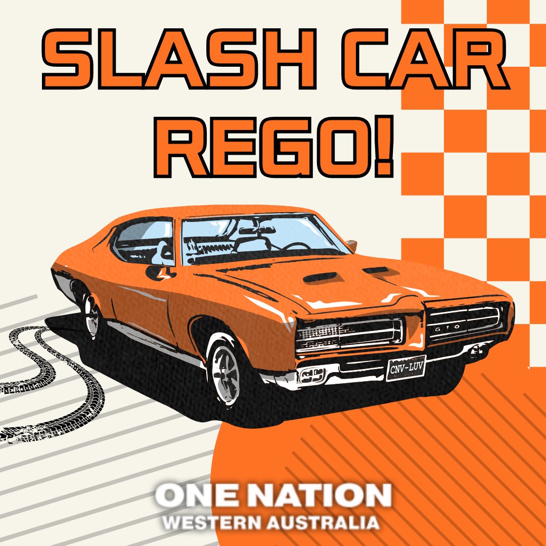 RodCaddies's tweet photo. Why pay so much just to keep driving your own car? Car rego is a double tax that claims to fund roads but often goes into gov't coffers.
One Nation WA will fight this blatant double tax scheme and push for fairer, transparent policies.
#OneNationWa https://t.co/uUMs2V6lIW