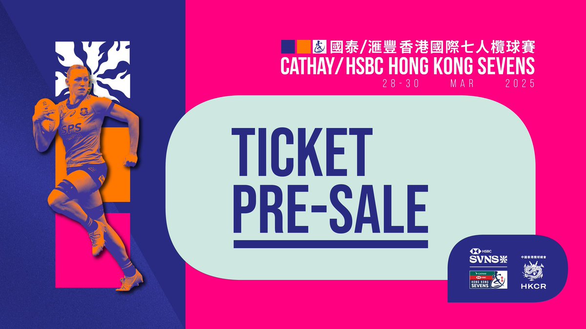 FIRST PAST THE POSTS! Register for early access to the Cathay/HSBC Hong Kong Sevens ticketing Pre-Sale, beginning at 10am Monday Nov 4th, 24 hours before the public ticket sale at 10am, Tuesday Nov 5th.

🏉 Register: mailchi.mp/hkrugby/subscr… 
 
#hkrugby #HK7s