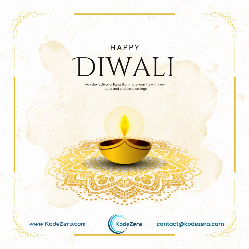 weareKodeZera's tweet photo. 🎉 Happy Diwali from Kodezera! 🎆

Wishing you a festival filled with light, joy, and prosperity. May this Diwali bring new beginnings and success in all your endeavors. Let’s celebrate the triumph of good over evil and the brightness of hope and happiness.
#KodeZera https://t.co/DzKrNGTTlr