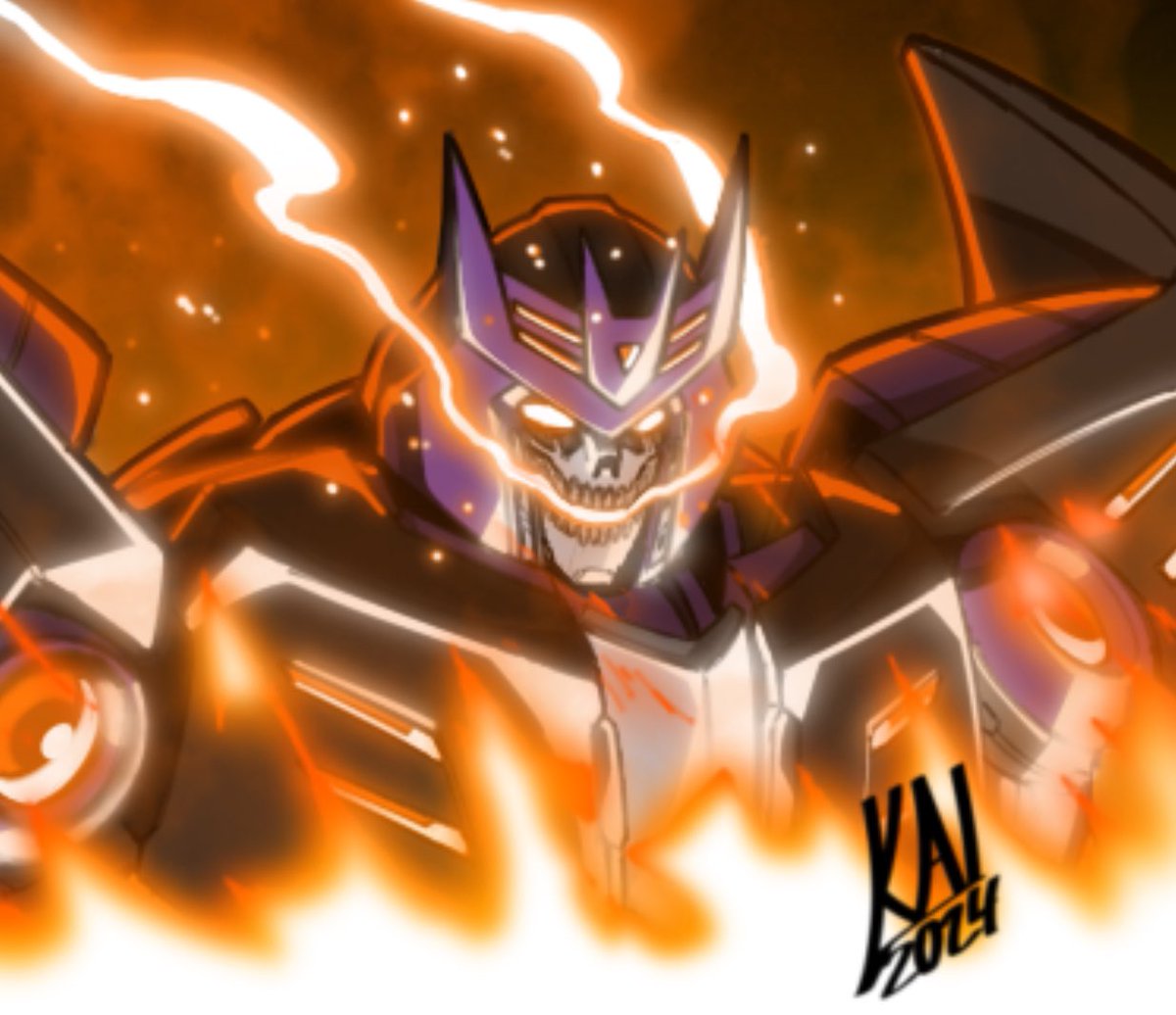 Kairito10's tweet image. Megatronus the fallen. Bit of a teaser for my full design. Prima destroyed his face in their falling out and I thought this would be perfect for a Halloween post….It’s still Halloween somewhere right?