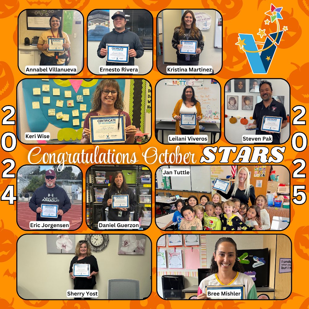 Congratulations to Mrs. Wise for being a VUSD STARS  Employee of the Month! Her creativity,  collaboration, kindness, and insightful approach to education and our learners is exceptional! We are so lucky to have Mrs. Wise at Casita!! 💛🖤