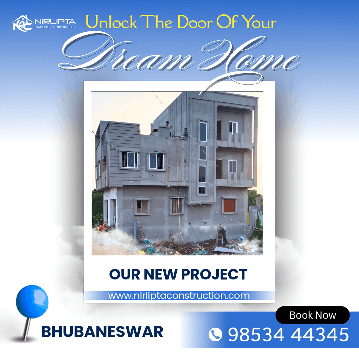 NECbhubaneswar's tweet image. Unlock the door of your dream home ! We are currently making progress on our new project in Bhubaneswar. We are pleased to announce that we have successfully completed the second-floor work. 
#newwork #newprojects #ongoingwork #longlastingbuilding #constructionwork